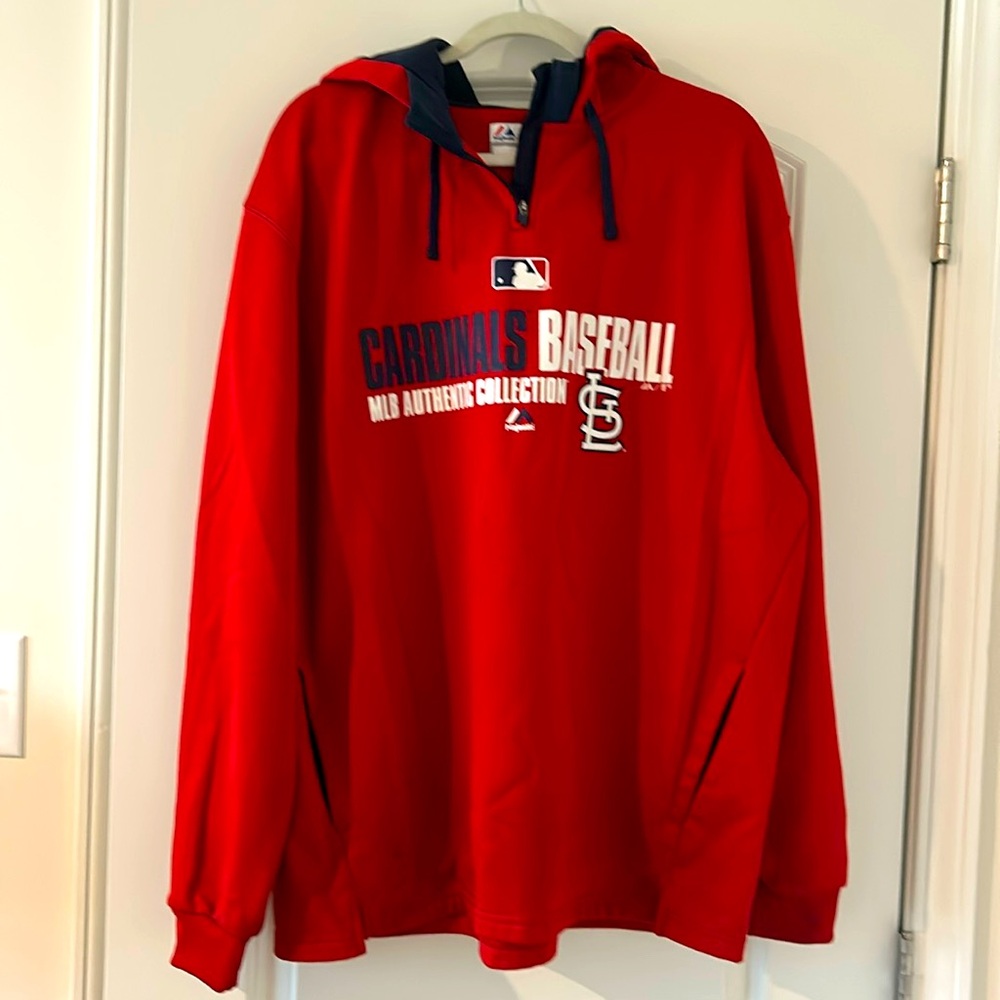 Men’s XL Red Majestic St. Louis Cardinals pullover sweatshirt